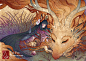 Slumber / Kitsune Fox Dragon Yokai / Japanese Asian Style / 5x7 Fine Art Matte Print