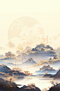 数字艺术中国风传统中秋节插画海报背景-众图网