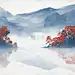 2408TPFJ-10.8 寒露AI-通用（无策划）-肌理枫叶山水背景-AI套系|通用图片