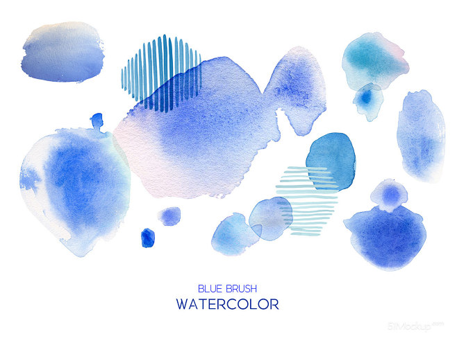Blue Brush Watercolo...