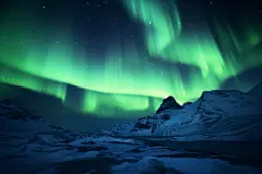 南极极光自然风景视觉盛宴