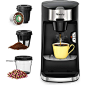 Sboly Coffee Machine 3 in 1, Tea & Coffee Maker for K Cup, Ground Coffee and Tea Leaf, Single Serve Coffee Maker Brewer with Self Cleaning, Fast Brewing Tech