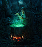 Witches soup by roman08162 on DeviantArt女巫 恐怖 吓人 万圣节 惊悚 坏人 女性 女人 邪恶 恶魔