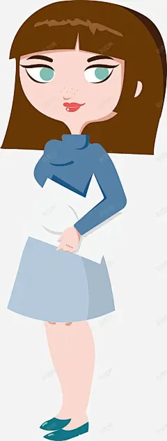 卡通拿书的女孩 页面网页 平面电商 创意素材