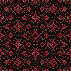 无缝中国背景曲线交叉椭圆形花