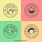 Free Vector | Retro pack of four round fruit labels