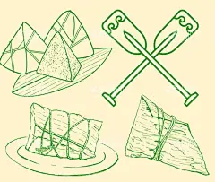 端午元素  - 源文件下载【酷图网】端午节,粽子,传统,节日,主题,元素,端阳日,节假日,香菇,肉,豌豆,咸鸭蛋,赛龙舟,美食,食物,PSD,免抠,分层,素材,矢量,插画,动画,漫画,绘画,艺术,美术,壁纸,装饰,画报,宣传,海报,微信,公众号,封面,五月初五