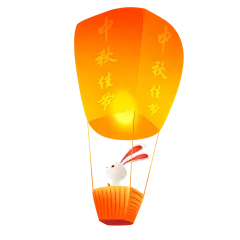 手绘卡通孔明灯许愿灯中秋过年新年年货