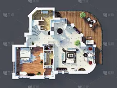 三维模型的家具家庭公寓