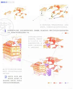 房子风景建筑色铅笔 建筑绘 唯美建筑色铅笔上色步骤 XH005-淘宝网