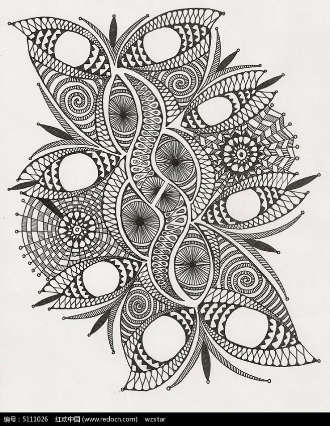 几何抽象插画，几何纹样图案插画，平面构成...
