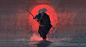 Artwork, Digital Art, Fantasy, Joakim Ericsson, Moon, Oriental, Samurai, Warrior wallpaper preview