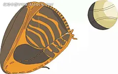 手绘一个棒球手套和棒球棒球|棒球手套|插画|卡通画|生活百科|矢量素材|手绘|体育用品|手绘汽车手绘|手绘POP手绘pop字体|手绘拉面手绘人物|手绘海报手绘