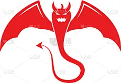 模板,品牌名称,恶魔,运动,魔鬼,翅膀,尾巴,吉祥物,三叉乾