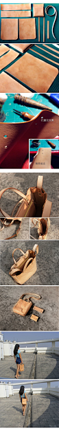 Chi vegetable tanned leather material leather handmade tote bag casual handmade bags - Taobao: 