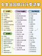旅游清单知识科普手帐风小红书配图