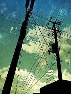 日系动漫卡通手绘唯美天空星空场景图片 插画参考临摹 (270)