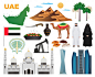 Uae travel flat icons collection with landmarks national flag clothing cuisine mountains modern architecture mosque illustration


macrovector
3k 68