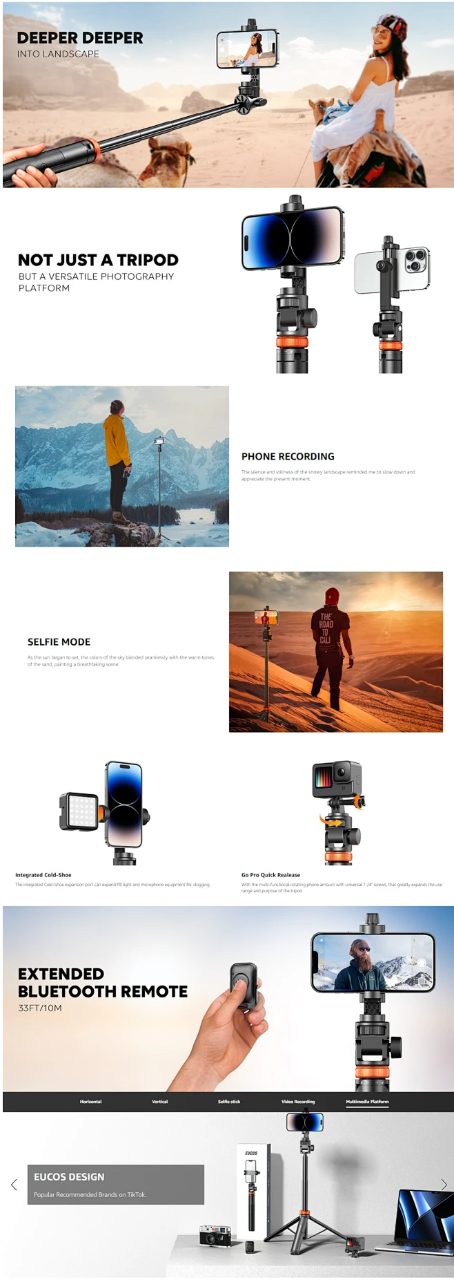Amazon.com: 最新 62 英寸手机三脚架,EUCOS 三脚架,适用于 iPhone 和自拍杆三脚架,带遥控器,升级版 iPhone ...