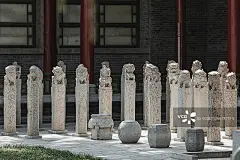 陕西西安碑林博物馆拴马桩图片素材