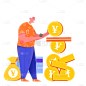扁平-养老金理财老人人物插画5