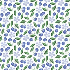 可爱的樱桃无缝图案。