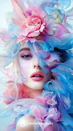 手机壁纸#D474丨粉蓝色系清凉夏日少女II - 小红书