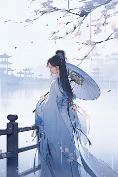 可商用底图｜烟雨江南 湖边美人_5_怀表兔子_来自小红书网页版