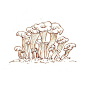 钢笔线稿——小蘑菇（作者：@南山绘   ）
周末在家画些小画儿吧 ​ ​​​​