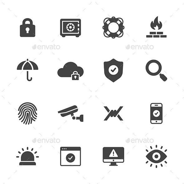 保护和安全图标图标——技术Protect...