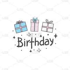 上面写着生日快乐。一张书法贺卡。