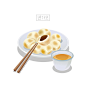 雪绵豆沙传统中华美食菜品美食插画雪绵豆沙|传统|中华美食|插画