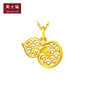 新款 周大福珠宝首饰光沙葫芦足金黄金吊坠计价EOF483精品-tmall.com天猫