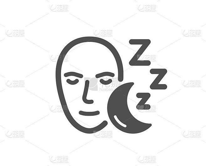睡眠质量图标。晚上休息的信号。向量