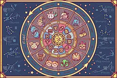 矢量可爱的黄道圈星象