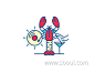 虾兵蟹将！20款虾元素Logo设计UI设计作品LOGO植物Logo首页素材资源模板下载