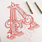 ORNAMENTAL LETTER A IN PROCESS. BY MATEUSZ WITCZAK INSTAGRAM.