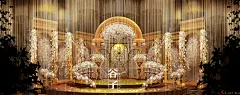 谷子婚礼手绘工作室-成都 金色系合影区电脑PS手绘效果图带步骤-婚礼手绘案例-谷子婚礼手绘工作室作品-喜结网