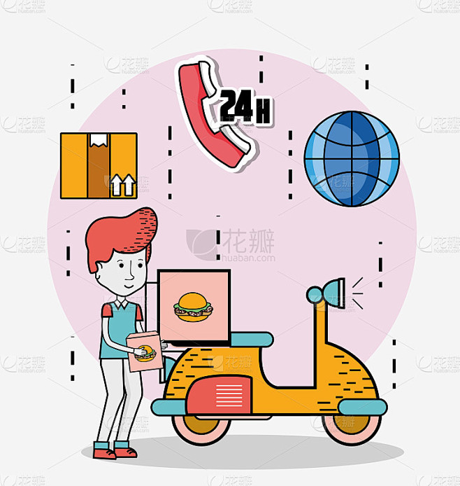 Delivery and courier cartoons