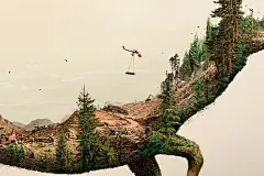 这套WWF公益海报，放大后才看到了令人悚然的细节！
共为地球的一份子，人类在摧毁自然的同时，亦是在摧毁自己的生活。
