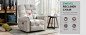 ANJ Oversized Rocker Recliner Chair with Massage and Heat