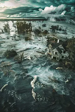 自然灾害城市水灾图片