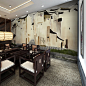 江南怀旧手绘建筑3D立体大型壁画促销中式水墨餐厅客厅背景墙壁纸-淘宝网