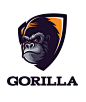 Intimidating Gorilla Logo Template AI, EPS