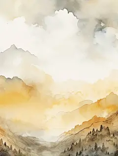 绿色山水古风山水夜景路灯椅子壁纸