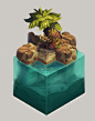 Isometric Tropical Tree, Florian Moncomble : Part of an isometric serie of trees and mini-dioramas