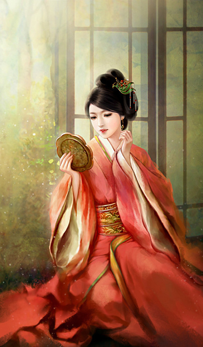 手绘古代美女