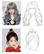 女生头发线稿练习