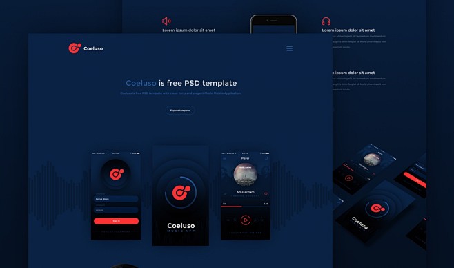 Coeluso PSD模板 模板风格专注...