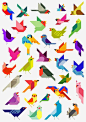 各种五彩几何鸟png免抠素材_新图网 https://ixintu.com 几何 彩色 动物 七巧板